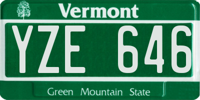 VT license plate YZE646