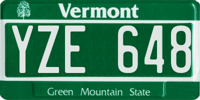 VT license plate YZE648