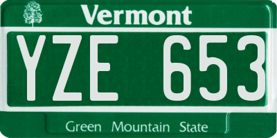 VT license plate YZE653