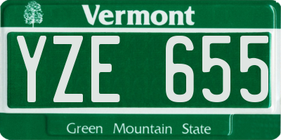 VT license plate YZE655