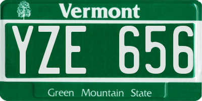 VT license plate YZE656