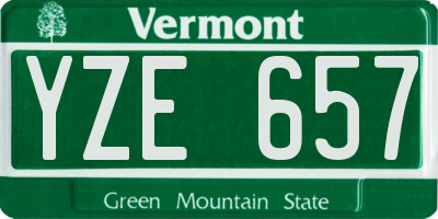 VT license plate YZE657