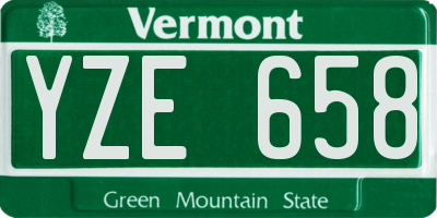 VT license plate YZE658