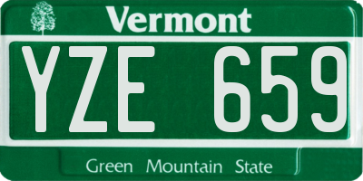 VT license plate YZE659