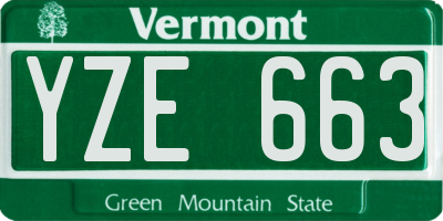 VT license plate YZE663