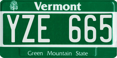 VT license plate YZE665
