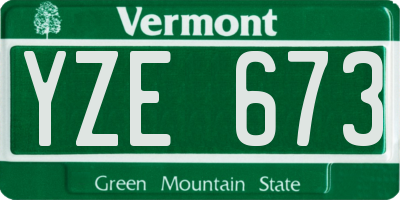 VT license plate YZE673
