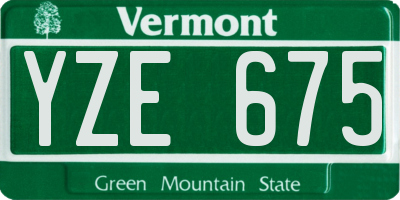 VT license plate YZE675