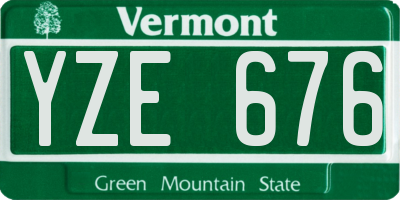 VT license plate YZE676