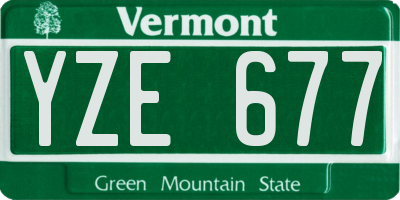 VT license plate YZE677