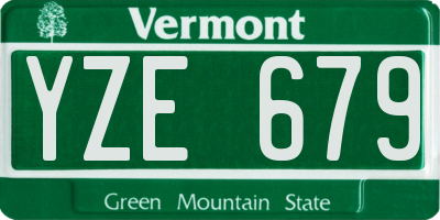 VT license plate YZE679
