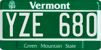 VT license plate YZE680
