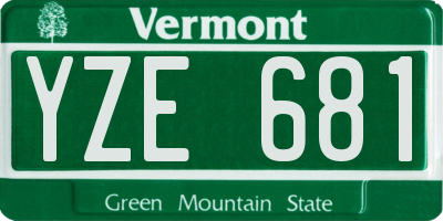 VT license plate YZE681