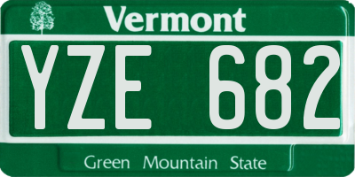 VT license plate YZE682