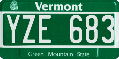 VT license plate YZE683