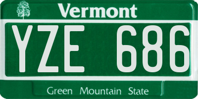 VT license plate YZE686
