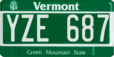 VT license plate YZE687