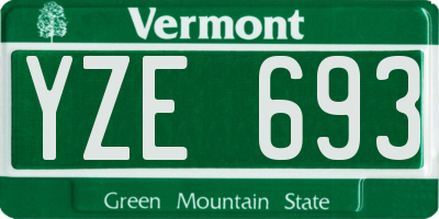 VT license plate YZE693