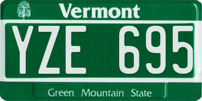 VT license plate YZE695