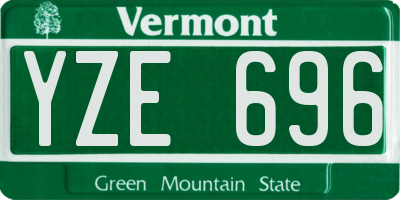 VT license plate YZE696