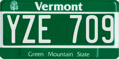 VT license plate YZE709