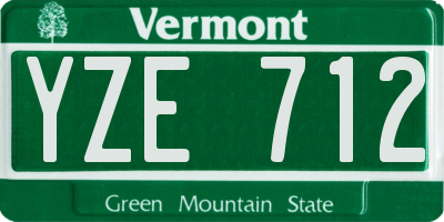 VT license plate YZE712