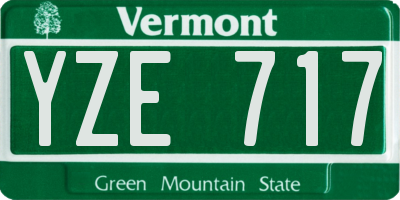 VT license plate YZE717