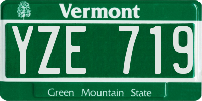 VT license plate YZE719
