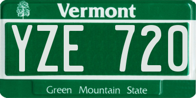 VT license plate YZE720