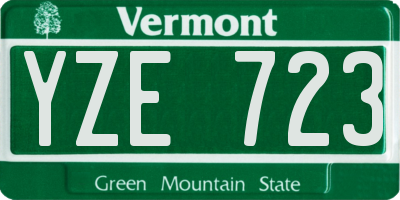 VT license plate YZE723
