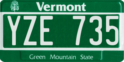 VT license plate YZE735