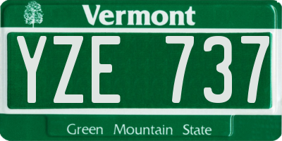 VT license plate YZE737