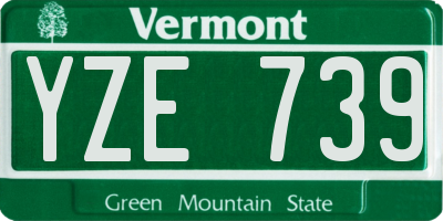 VT license plate YZE739