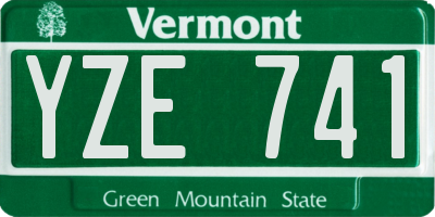VT license plate YZE741