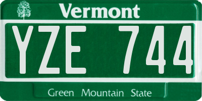VT license plate YZE744