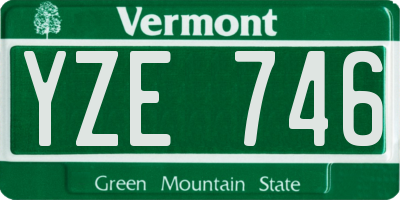 VT license plate YZE746