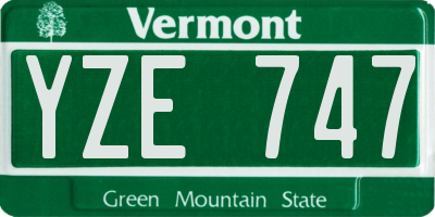VT license plate YZE747