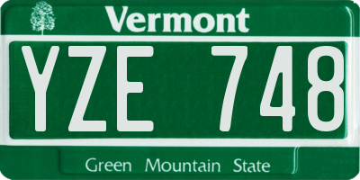 VT license plate YZE748