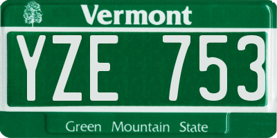 VT license plate YZE753