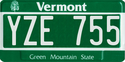 VT license plate YZE755