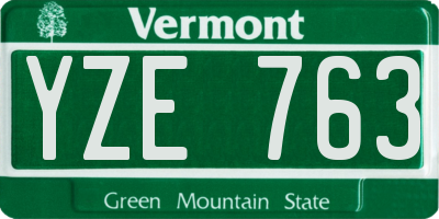 VT license plate YZE763