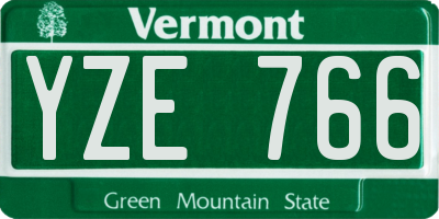 VT license plate YZE766