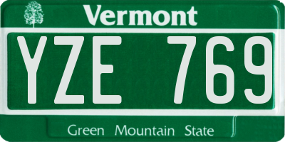 VT license plate YZE769