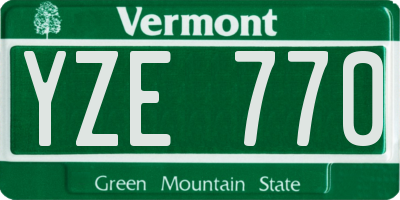 VT license plate YZE770