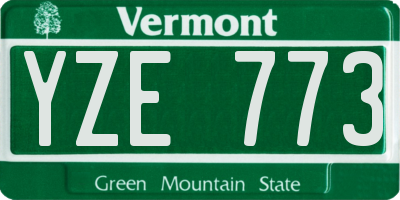 VT license plate YZE773