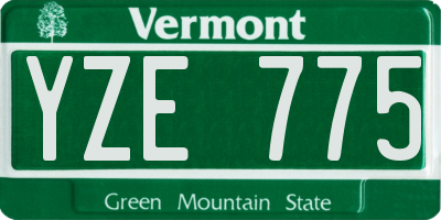 VT license plate YZE775