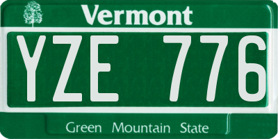 VT license plate YZE776