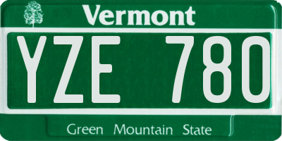 VT license plate YZE780