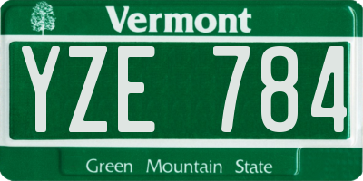 VT license plate YZE784