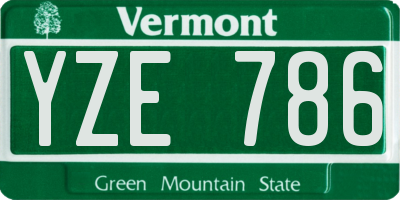VT license plate YZE786